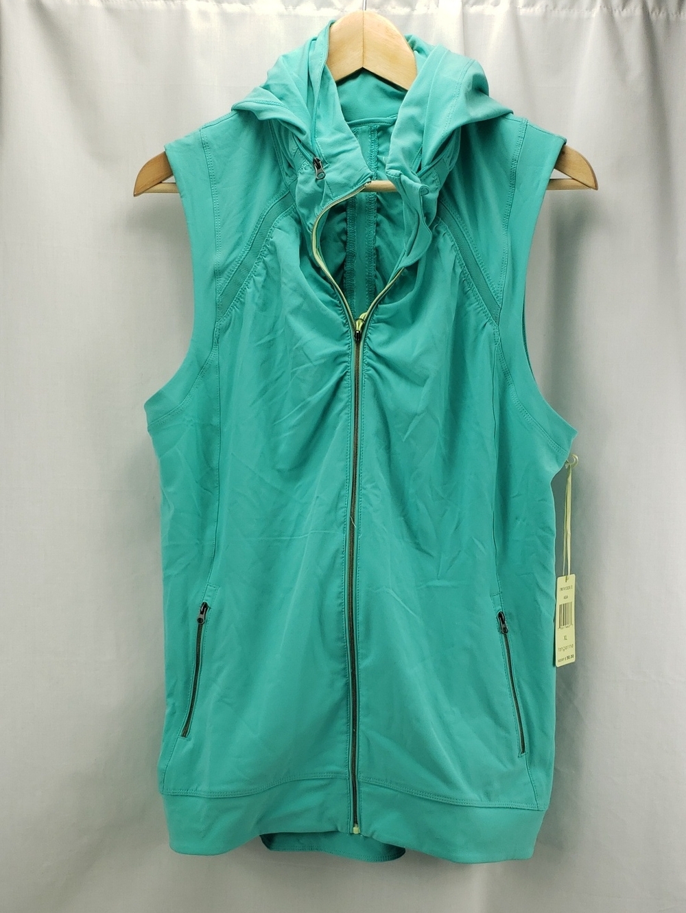 Tangerine Aqua Athletic Vest With Hidden Hood Size XL NWT